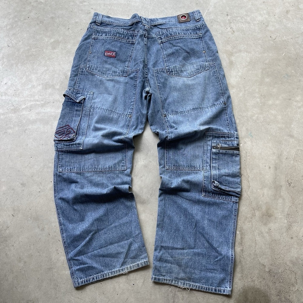 Vintage Enyce Jeans Mens 38x32 Blue Denim Baggy‎ Hip Hop Rap Skater Y2K Cargo